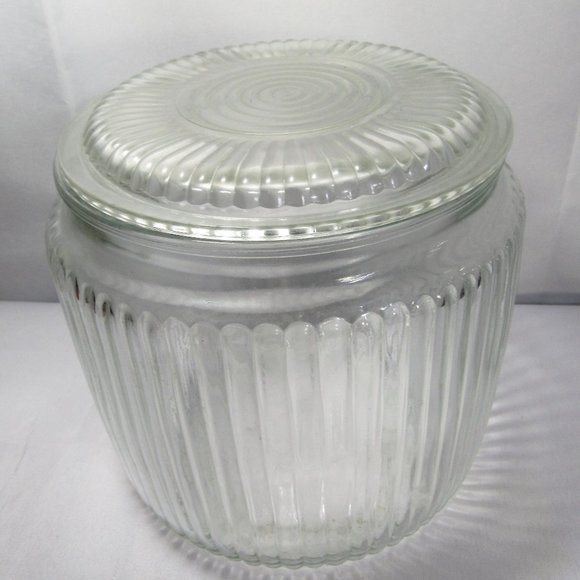 ANCHOR HOCKING COVERED CANISTER FRIGIE CONTAINER GLASS 1960'S - Picture 3 of 6